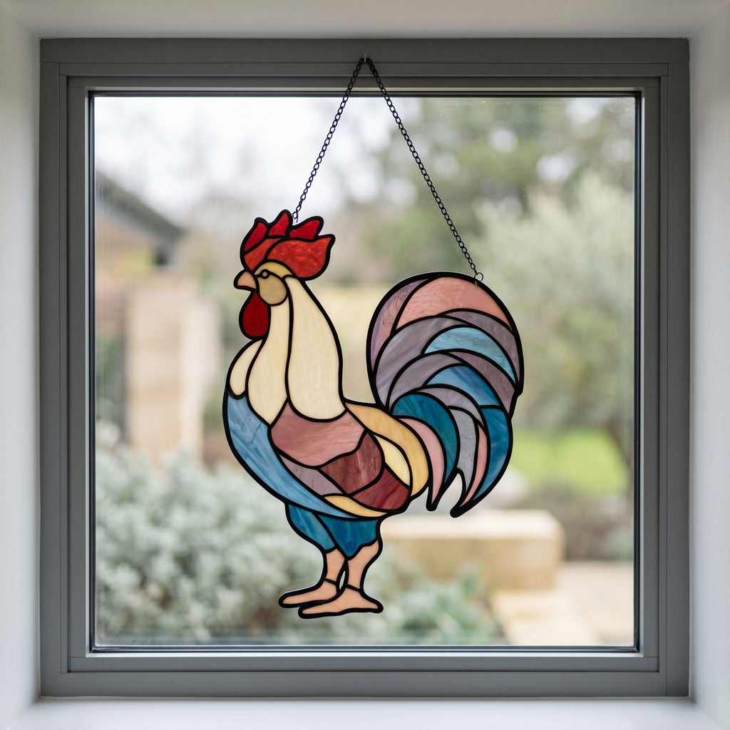Rooster Stained Glass Pattern PDF & PNG