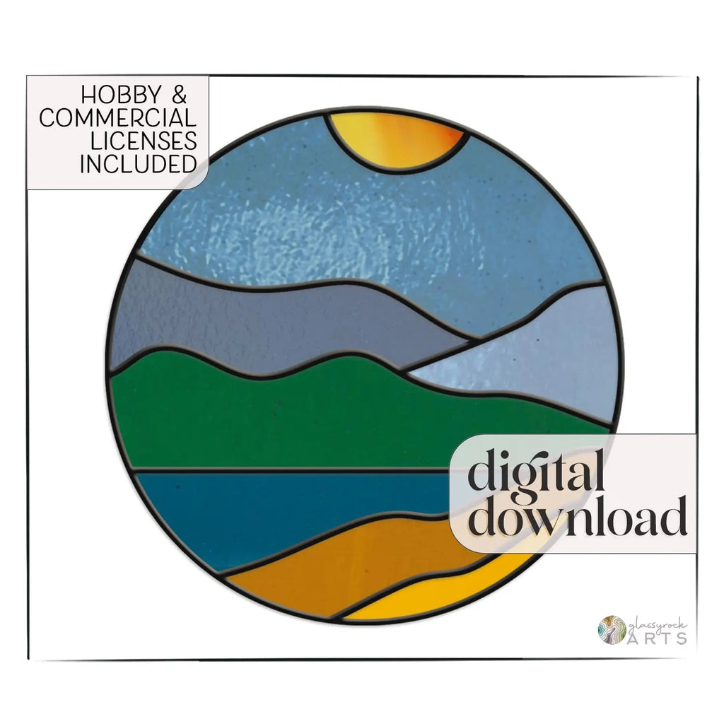 Boho Stained Glass Pattern - Round Landscape