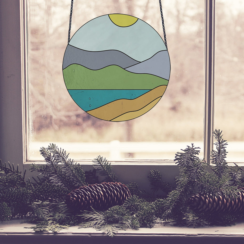 Boho Stained Glass Pattern - Round Landscape