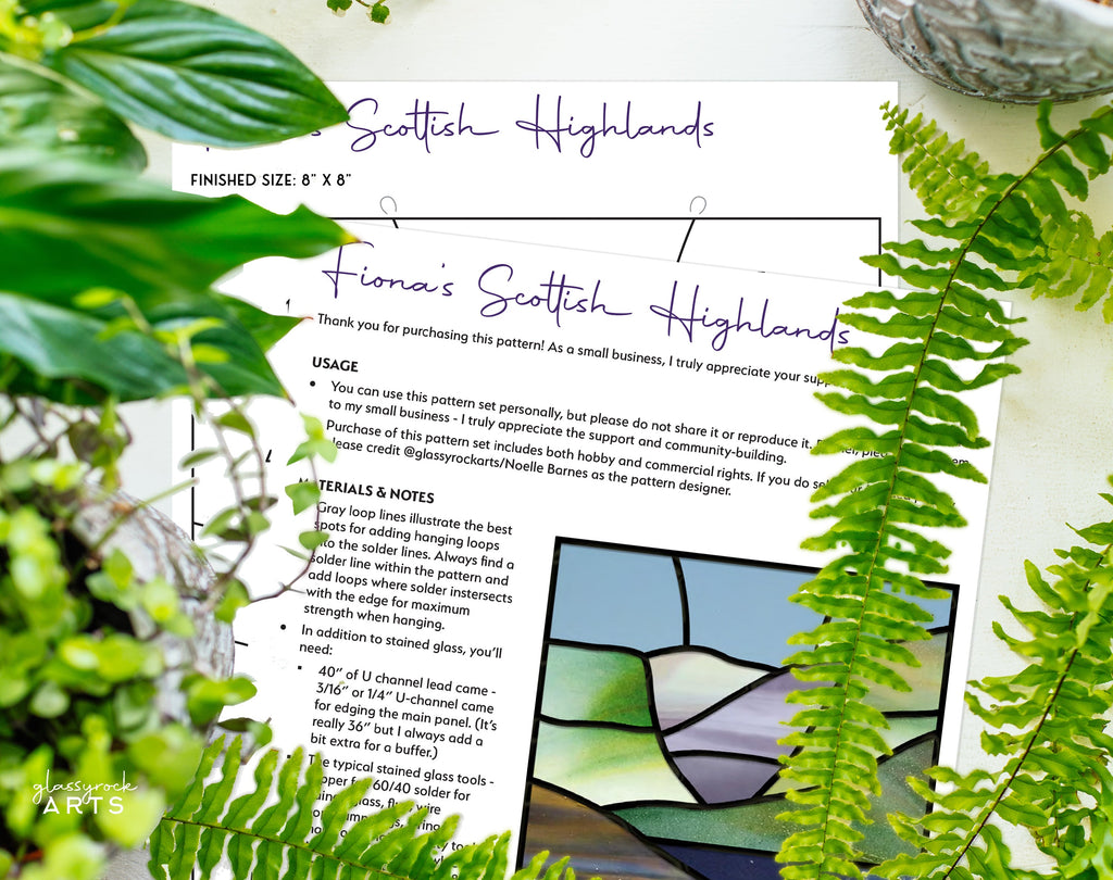Beginner Landscape Stained Glass Pattern