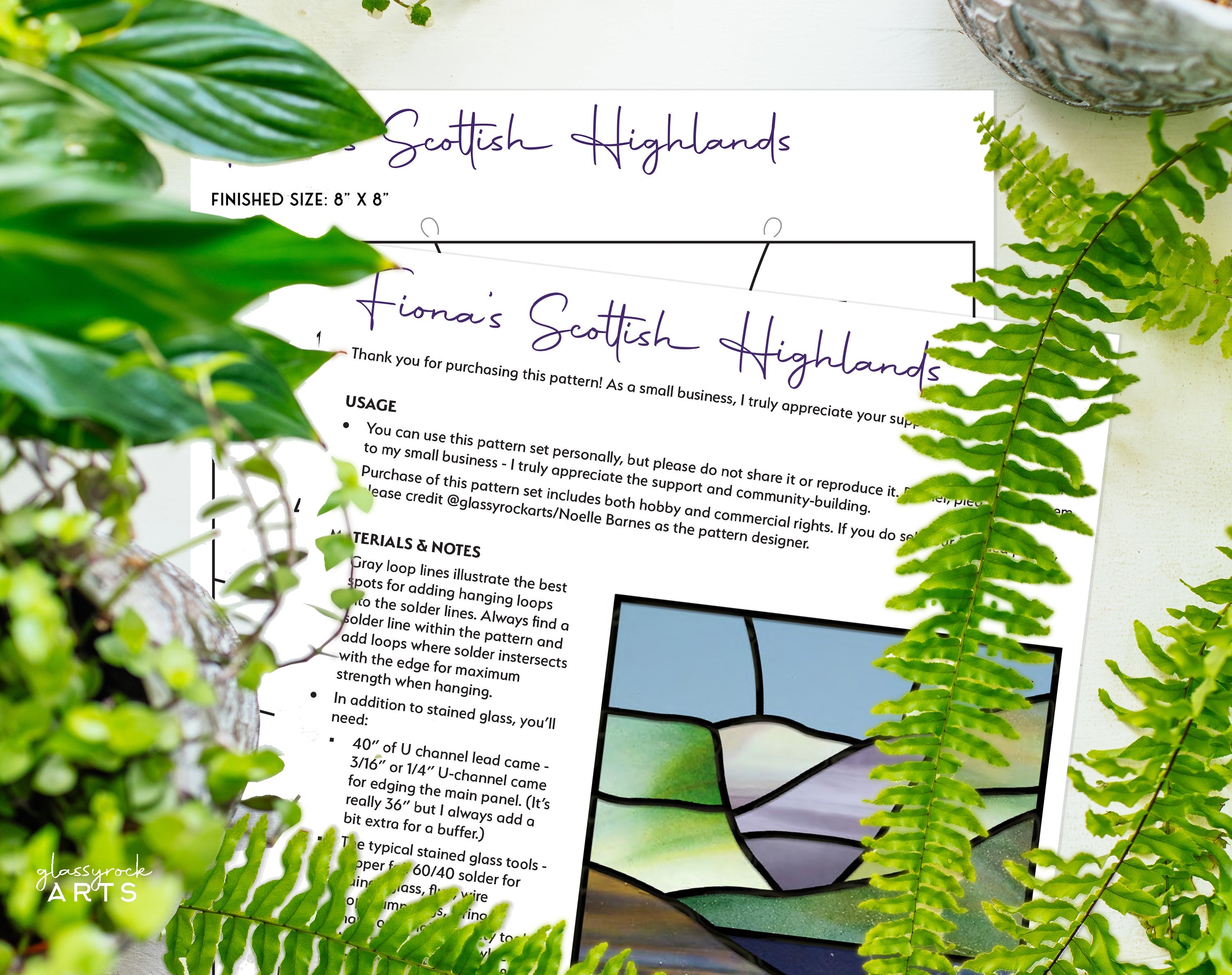 Beginner Landscape Stained Glass Pattern