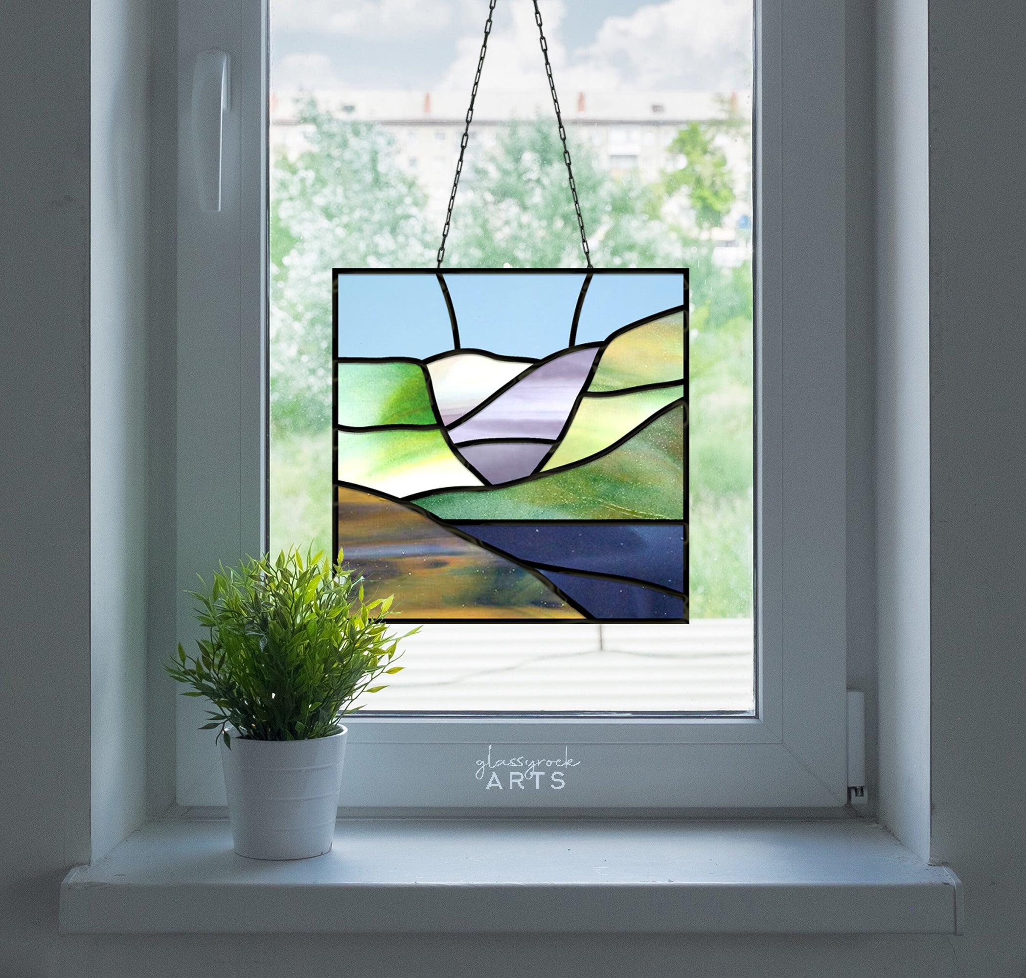 Beginner Landscape Stained Glass Pattern