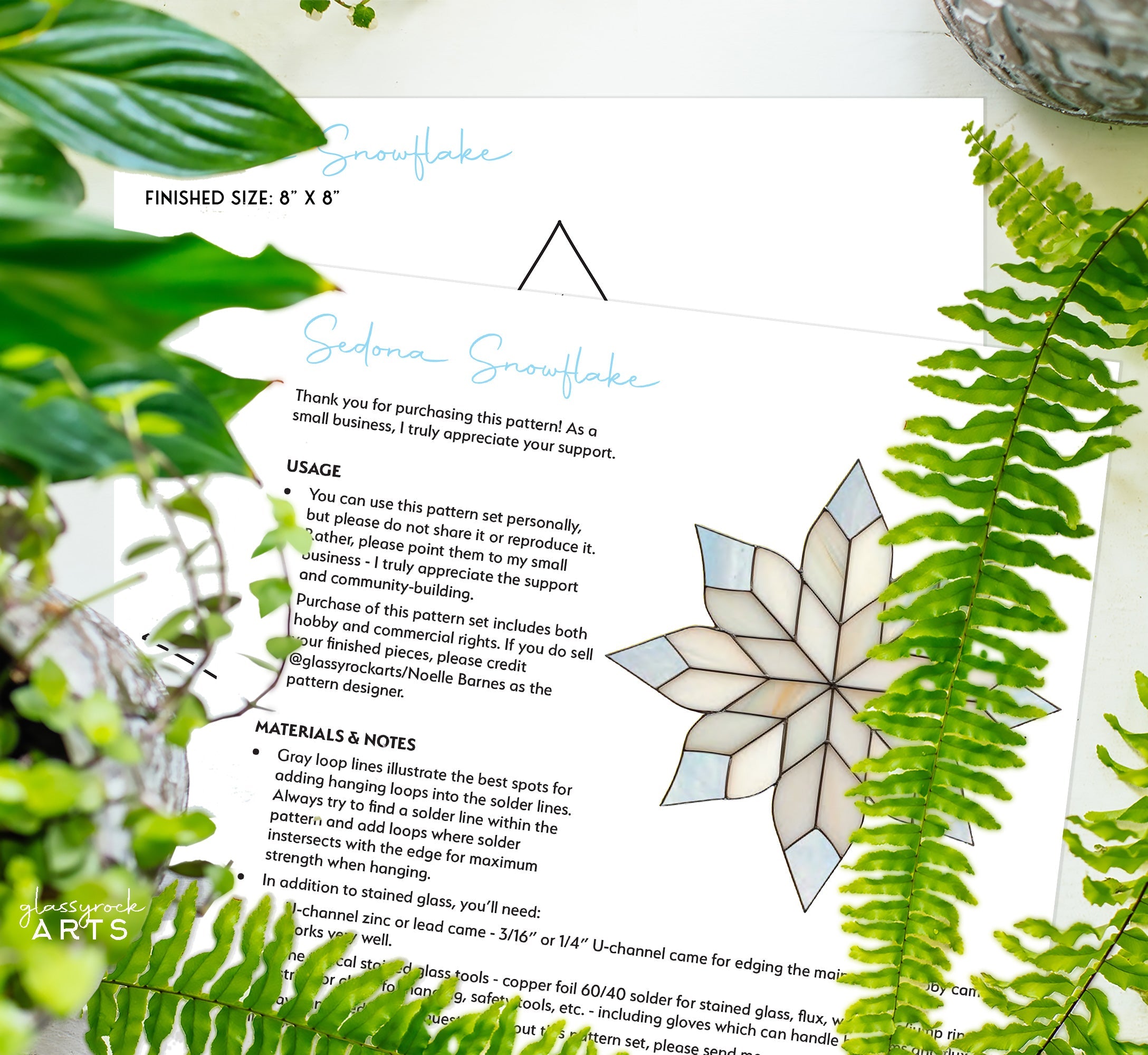Lovely Snowflake Stained Glass Pattern