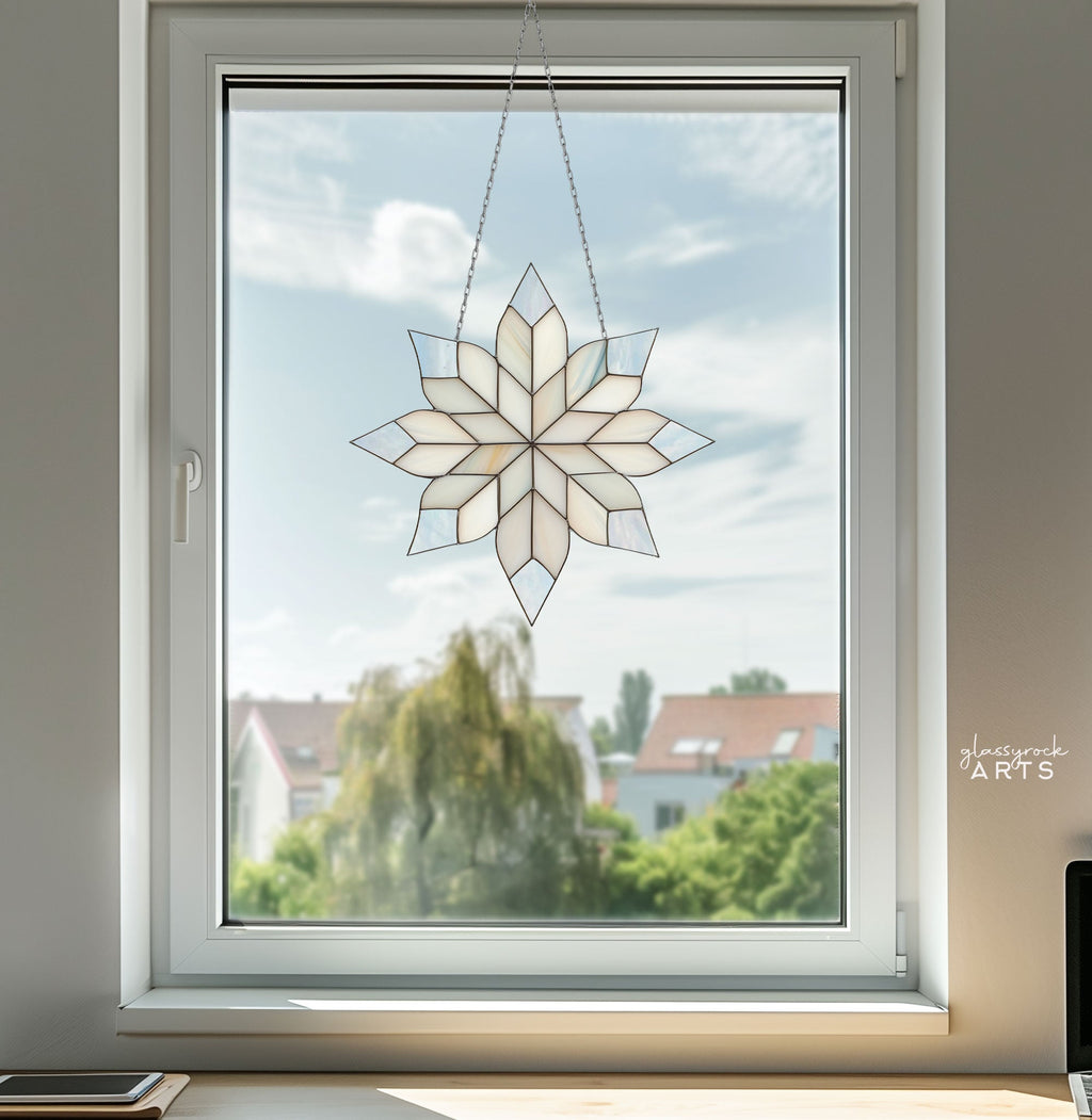 Lovely Snowflake Stained Glass Pattern