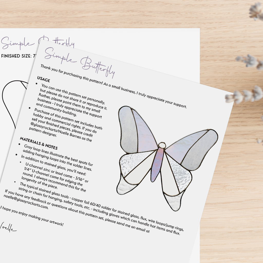 Simple Stained Glass Butterfly Pattern