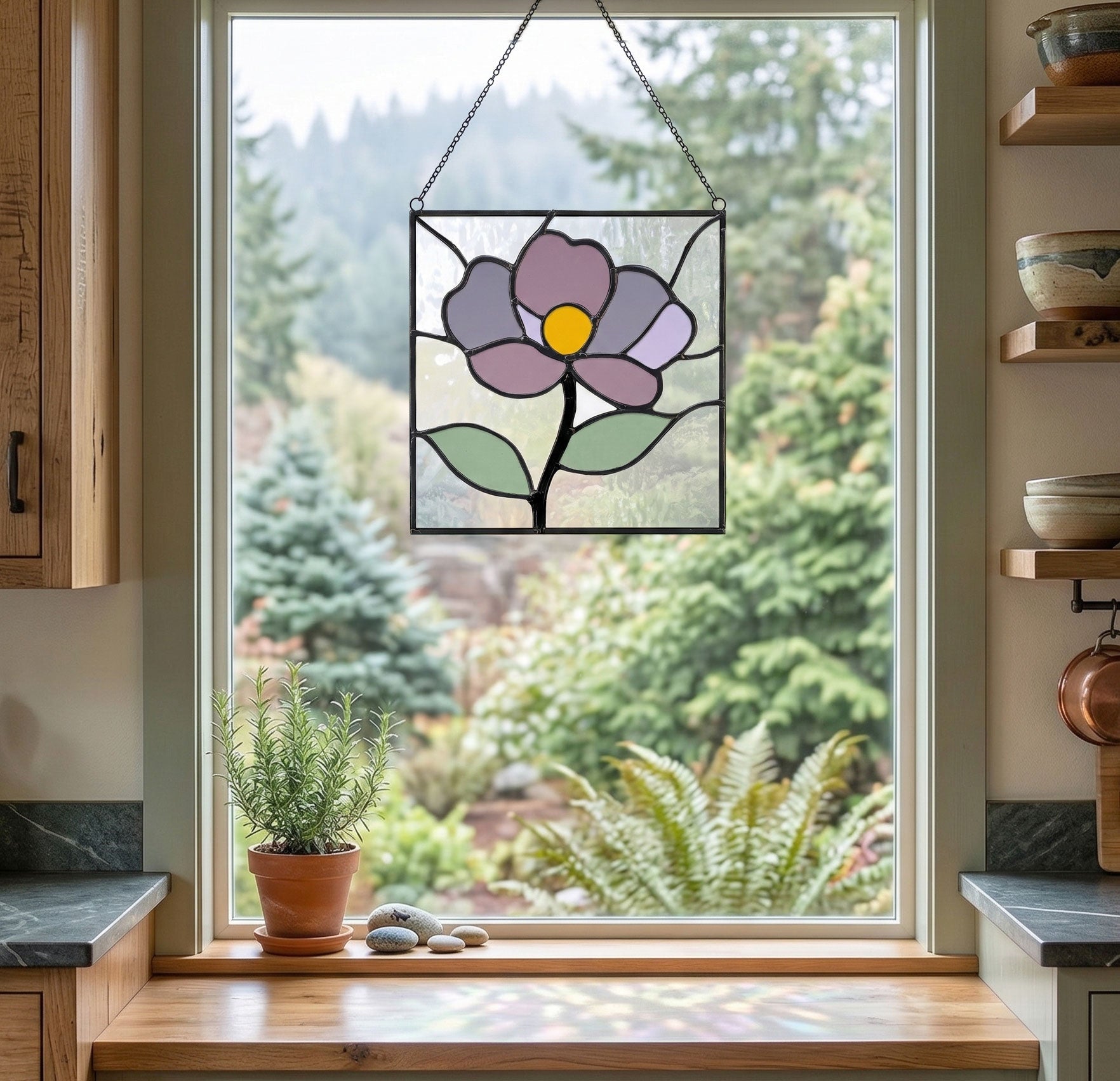Simple Flower Stained Glass Pattern