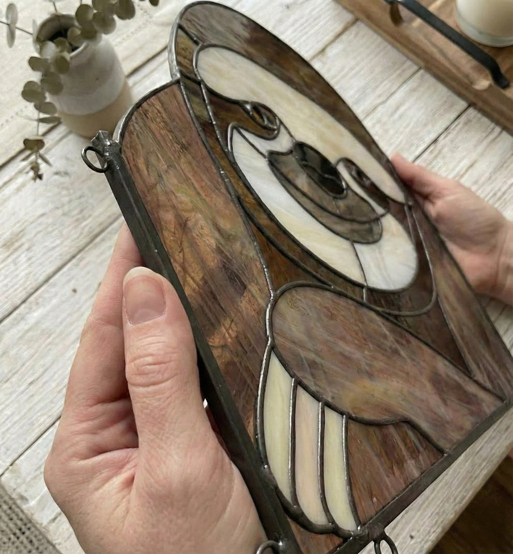 Happy Sloth Buddy Stained Glass Pattern