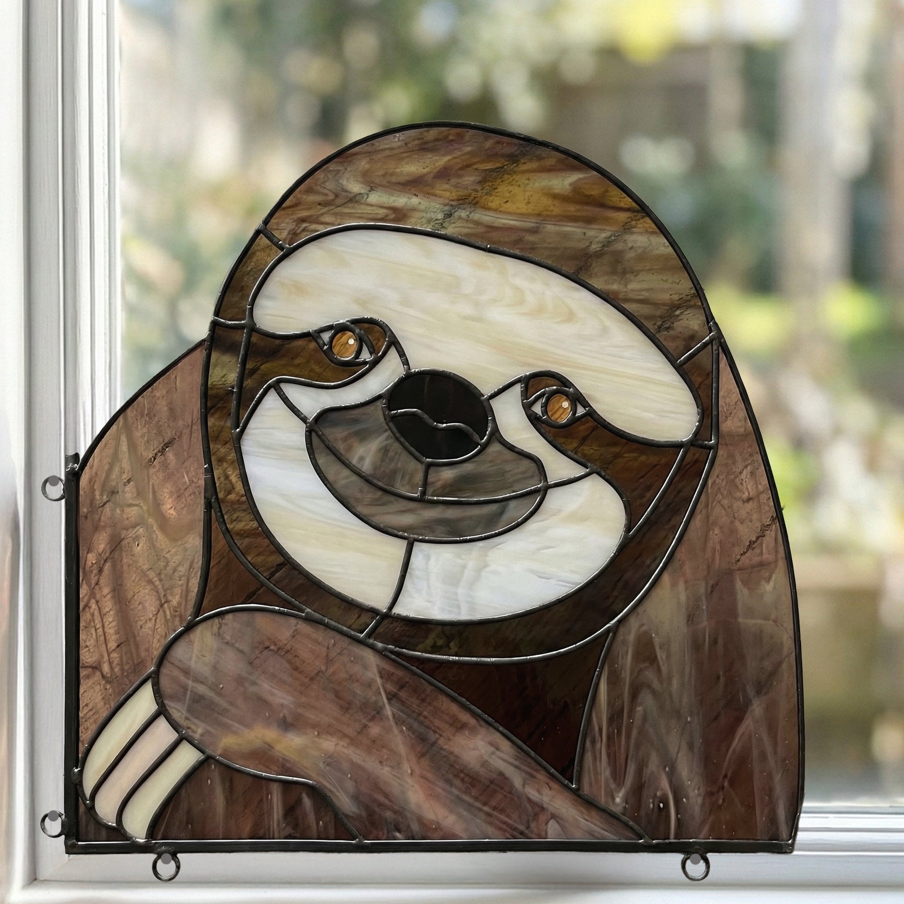 Happy Sloth Buddy Stained Glass Pattern