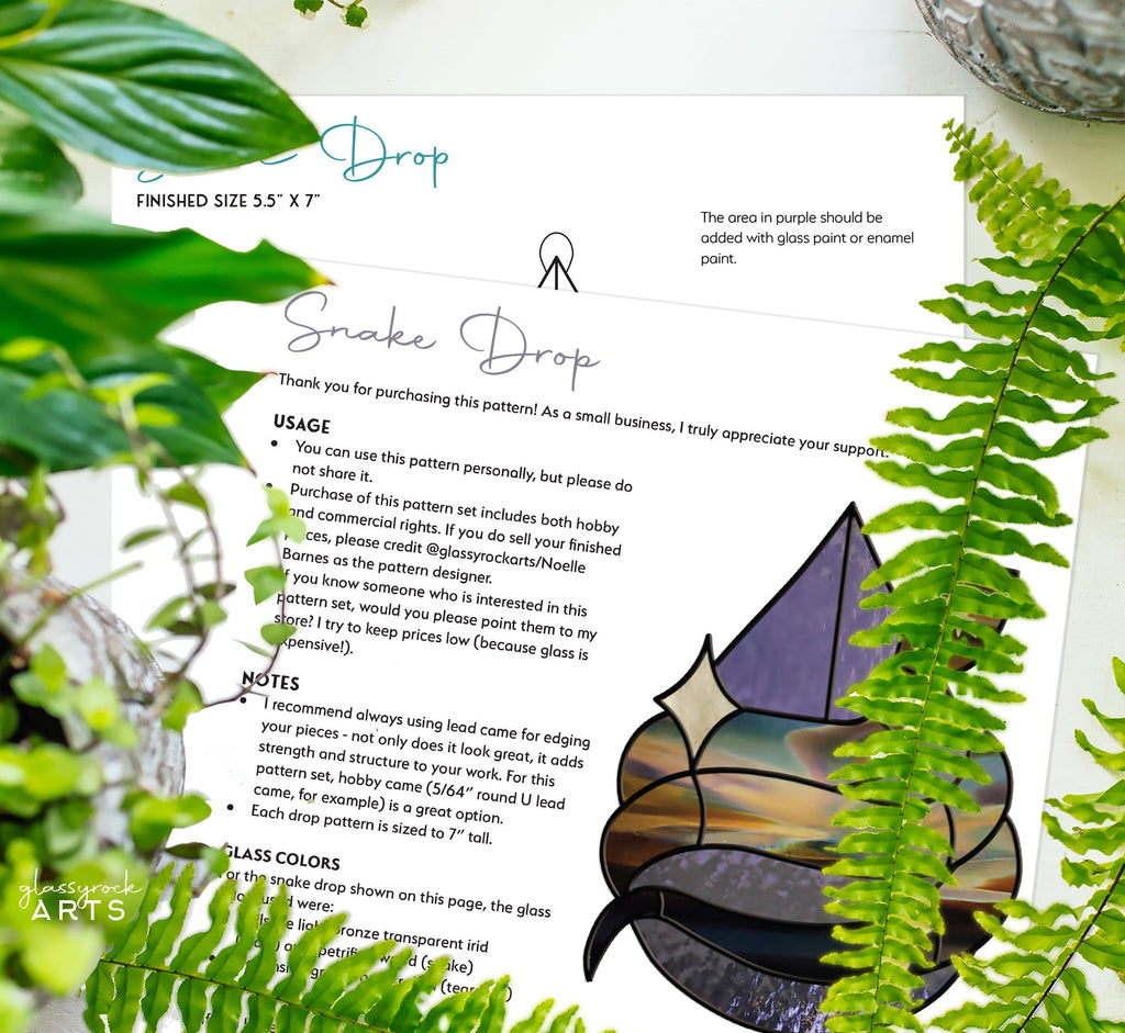 Snake Stained Glass Pattern Rain Drop