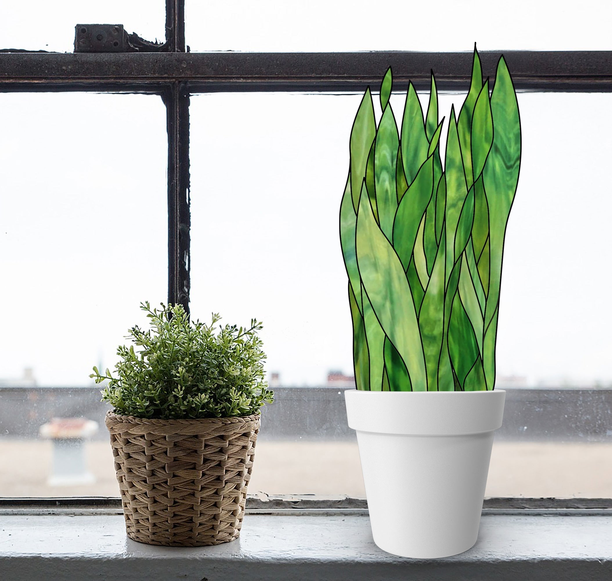 Snake Plant Plant Stem Stained Glass Pattern