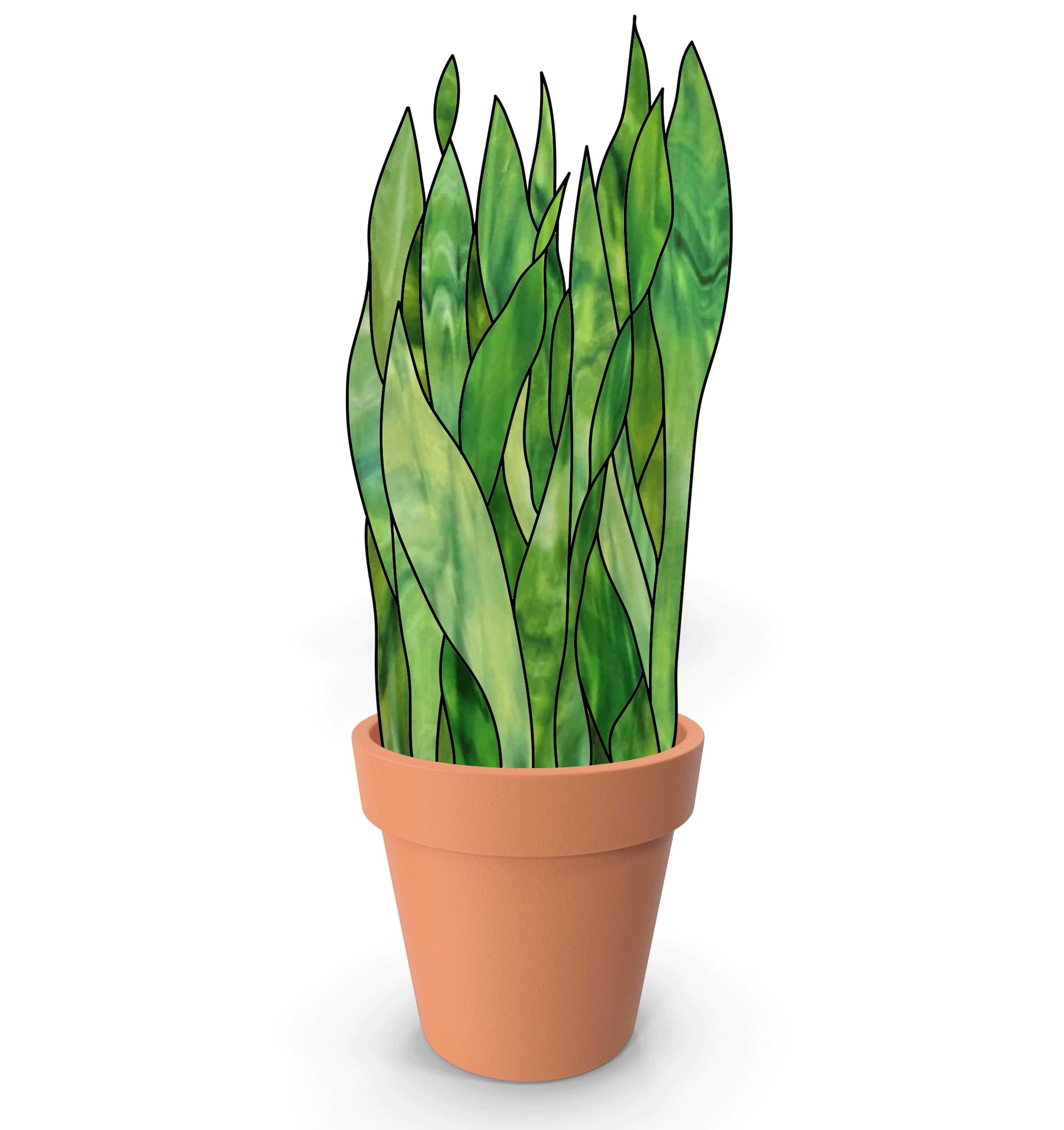 Snake Plant Plant Stem Stained Glass Pattern