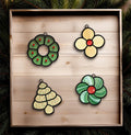 Stained Glass Christmas Cookie Ornament Patterns 4 Pack