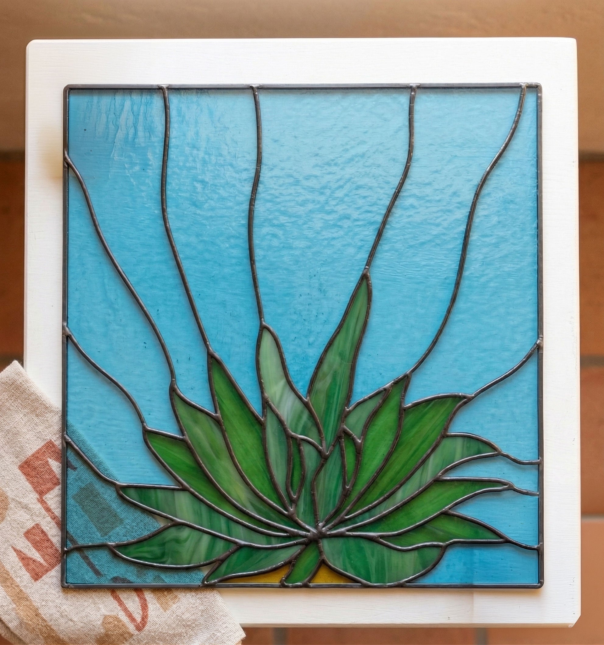 Gasteria Succulent Stained Glass Panel Pattern PDF & PNG