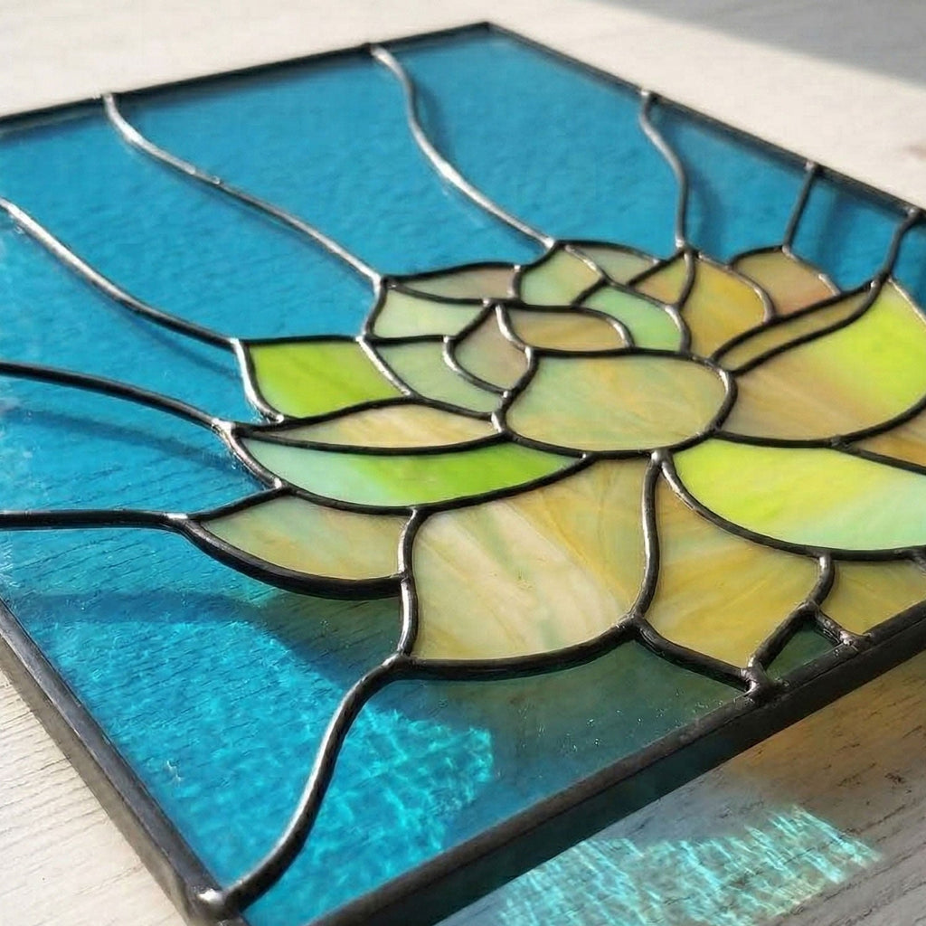 Stained Glass Succulent Panel Pattern PDF & PNG