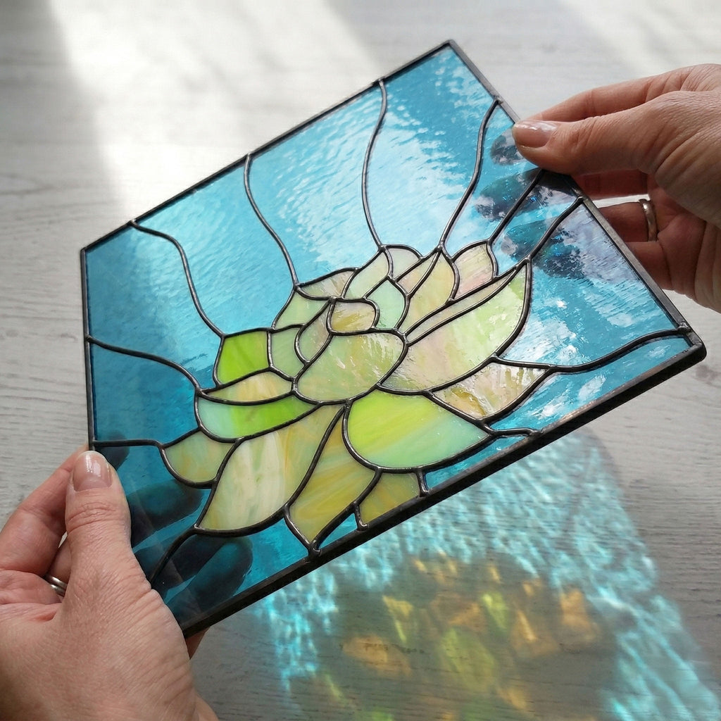 Stained Glass Succulent Panel Pattern PDF & PNG