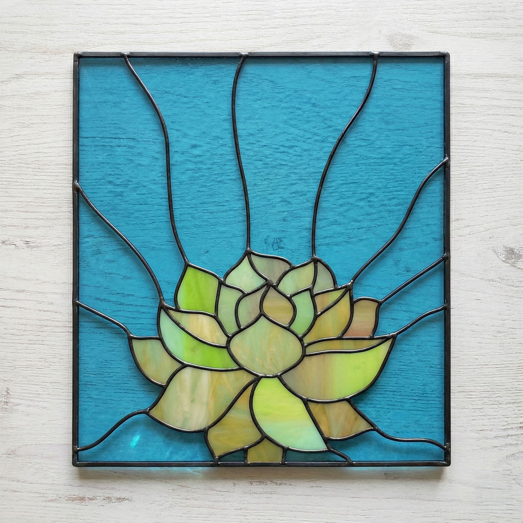 Three Succulent Stained Glass Panel Patterns PDF & PNG