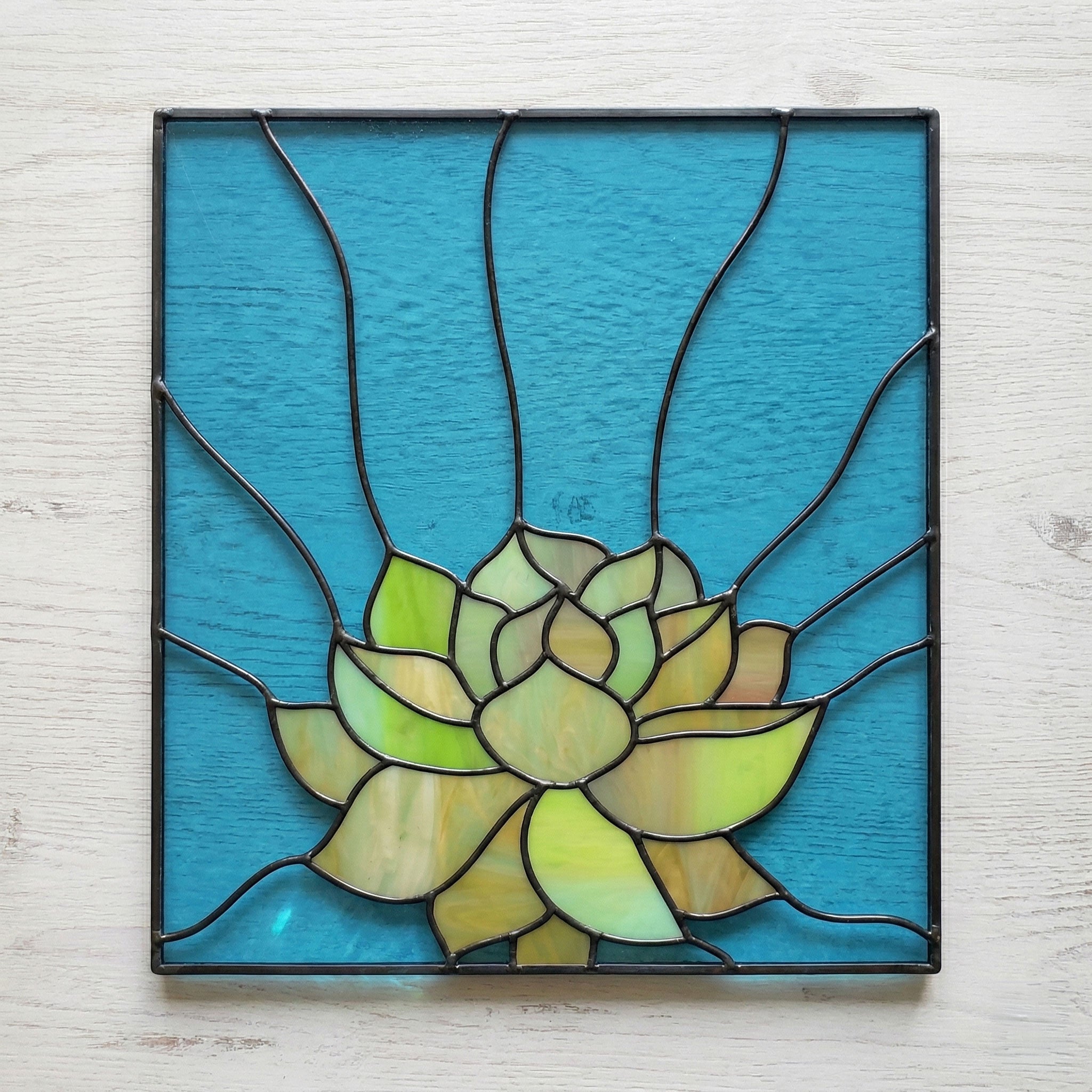 Three Succulent Stained Glass Panel Patterns PDF & PNG