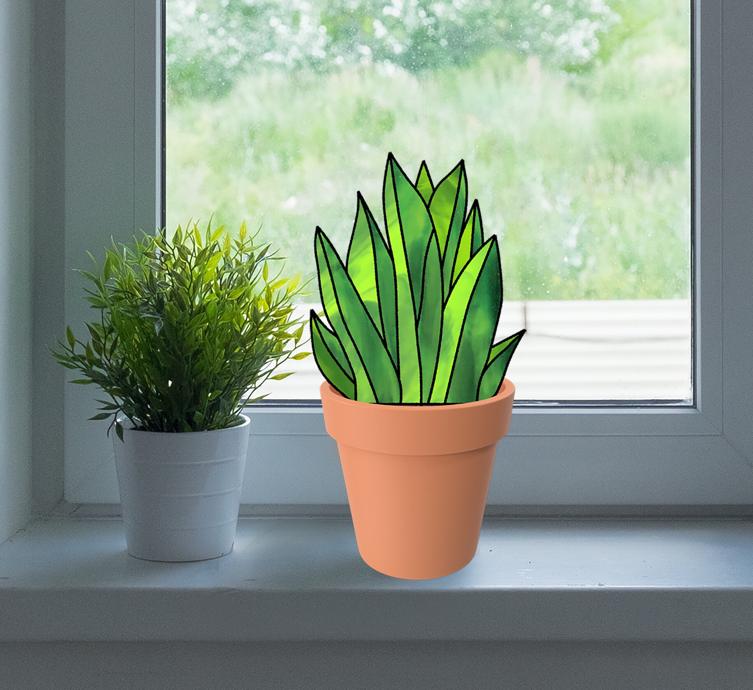 Plant Stem Stained Glass Pattern