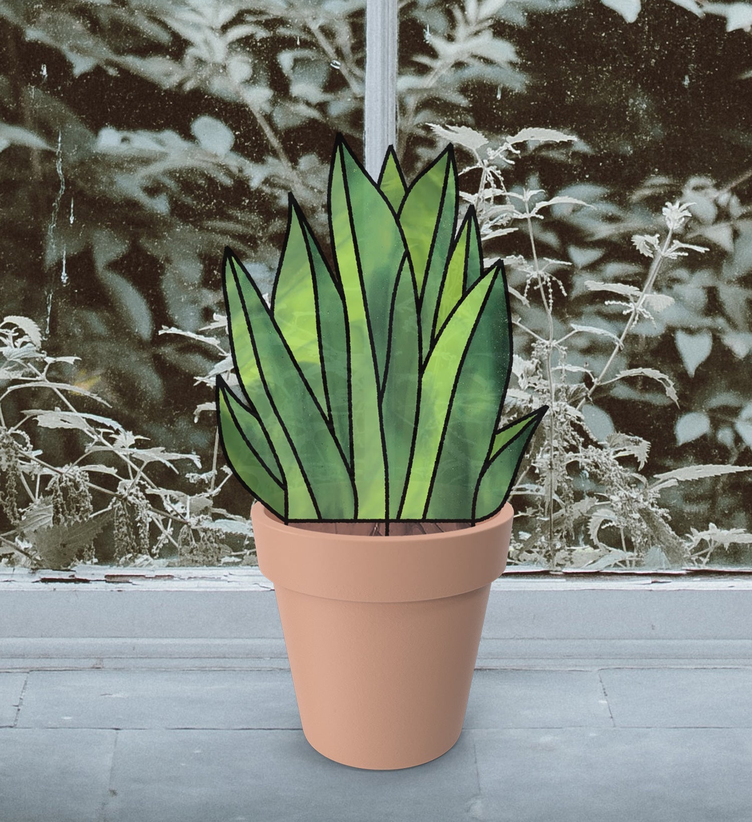 Plant Stem Stained Glass Pattern