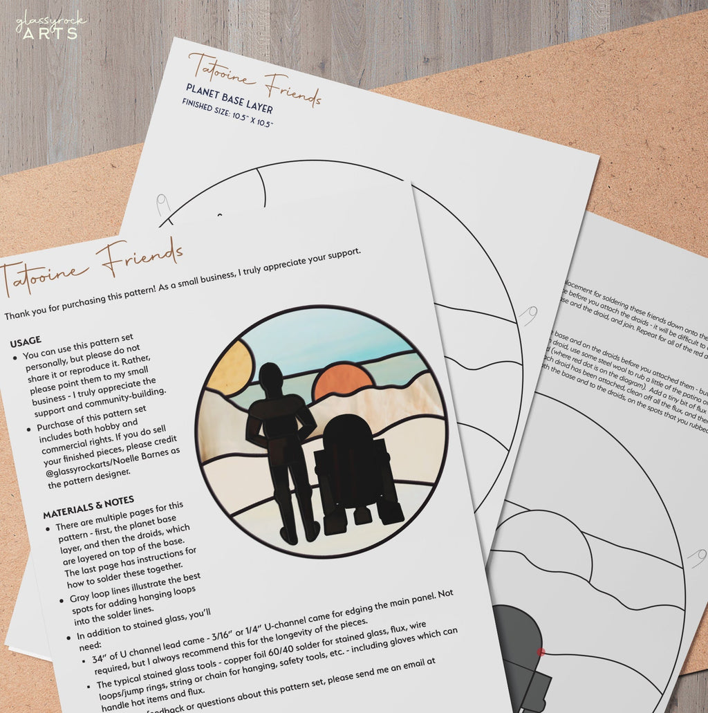 Tatooine Landscape Stained Glass Pattern