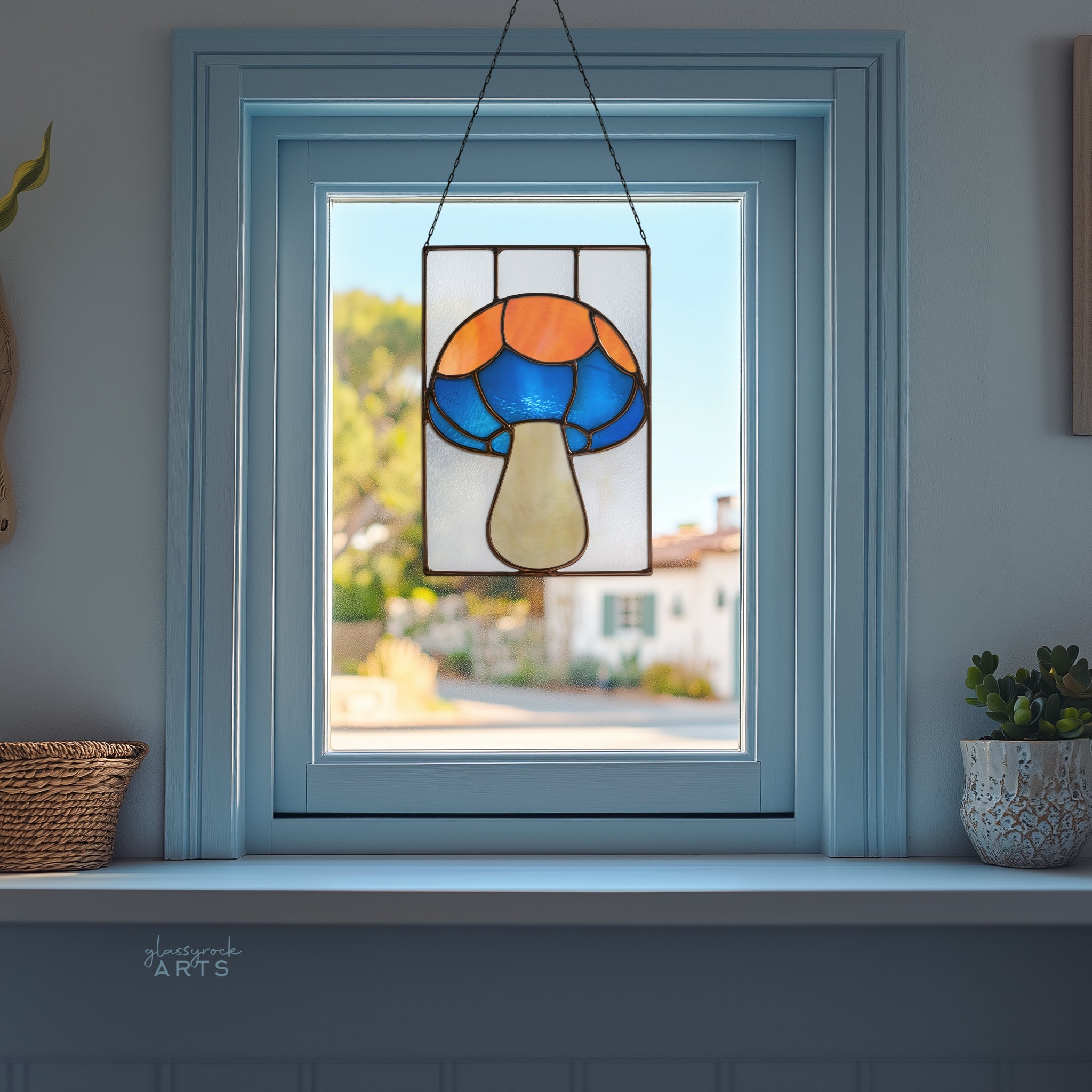 Mushroom Stained Glass Pattern and PNG