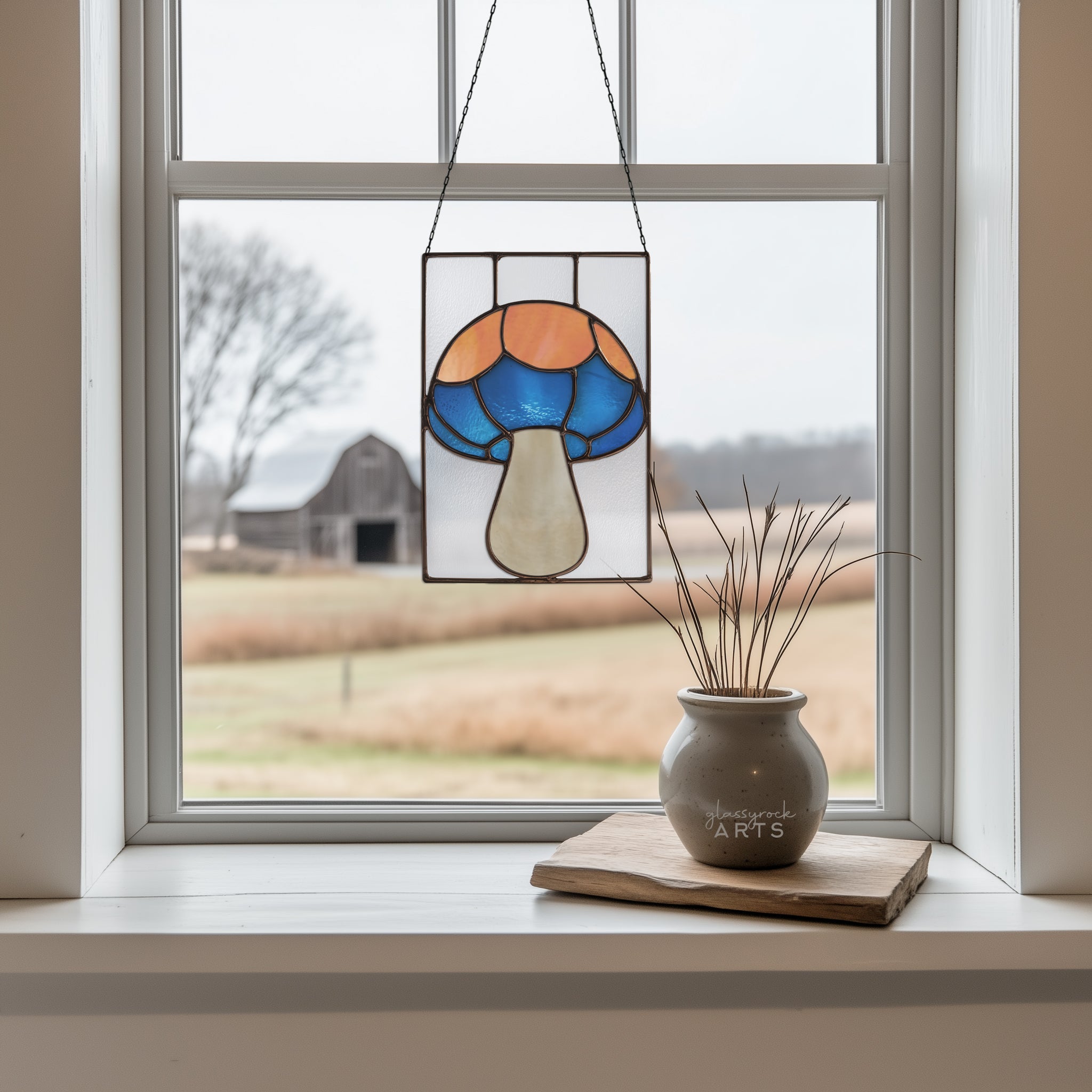 Mushroom Stained Glass Pattern and PNG
