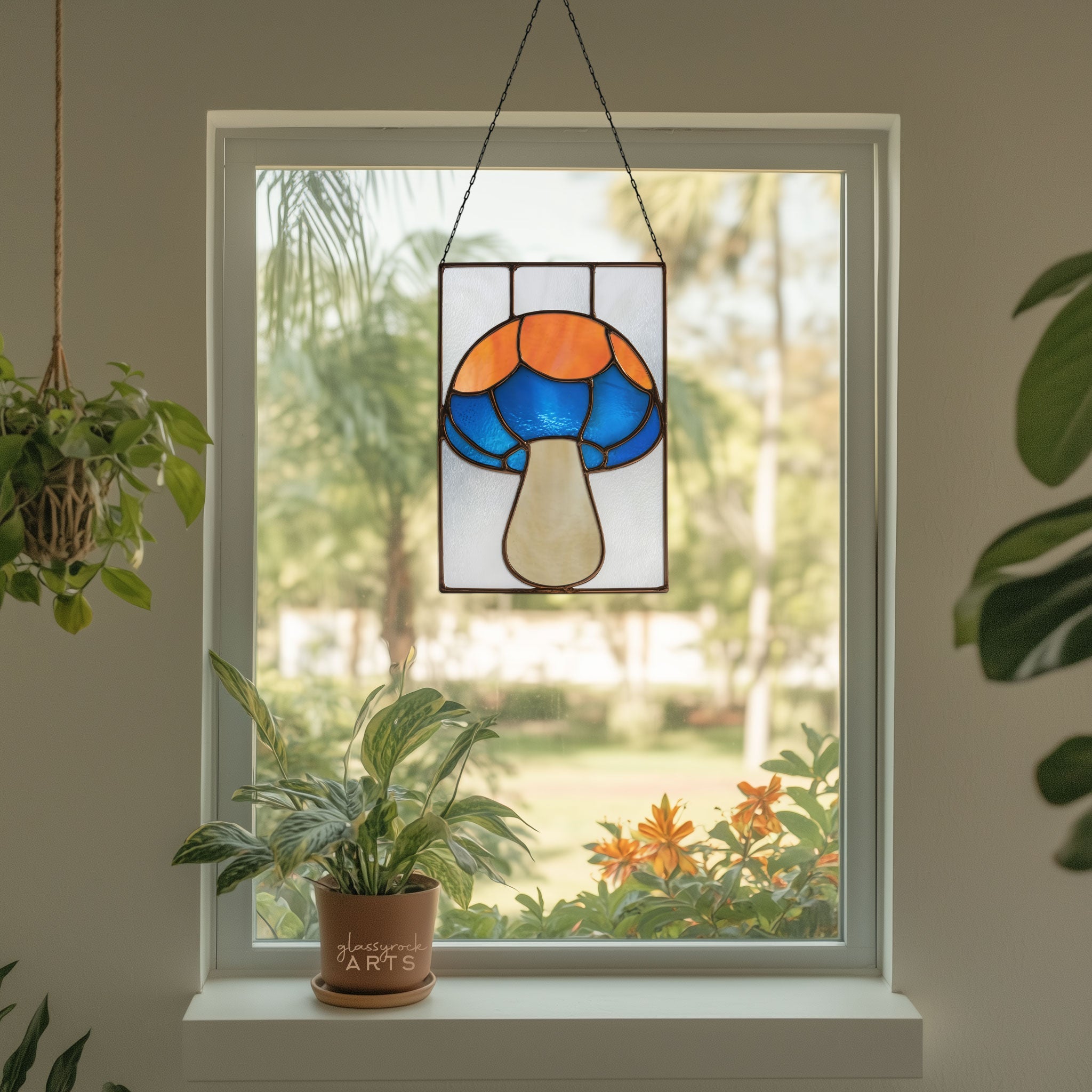 Mushroom Stained Glass Pattern and PNG