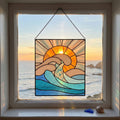 Ocean Wave Stained Glass Pattern and PNG