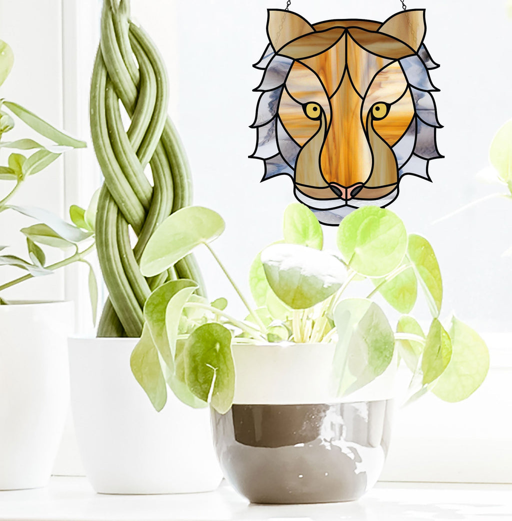 Tiger Eyes Stained Glass Pattern