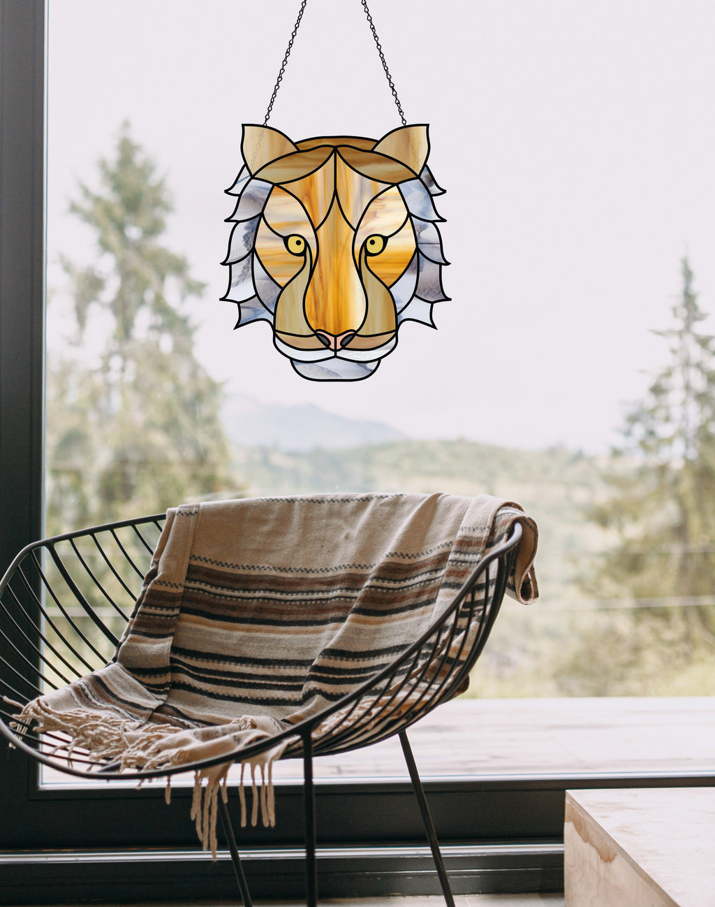 Tiger Eyes Stained Glass Pattern