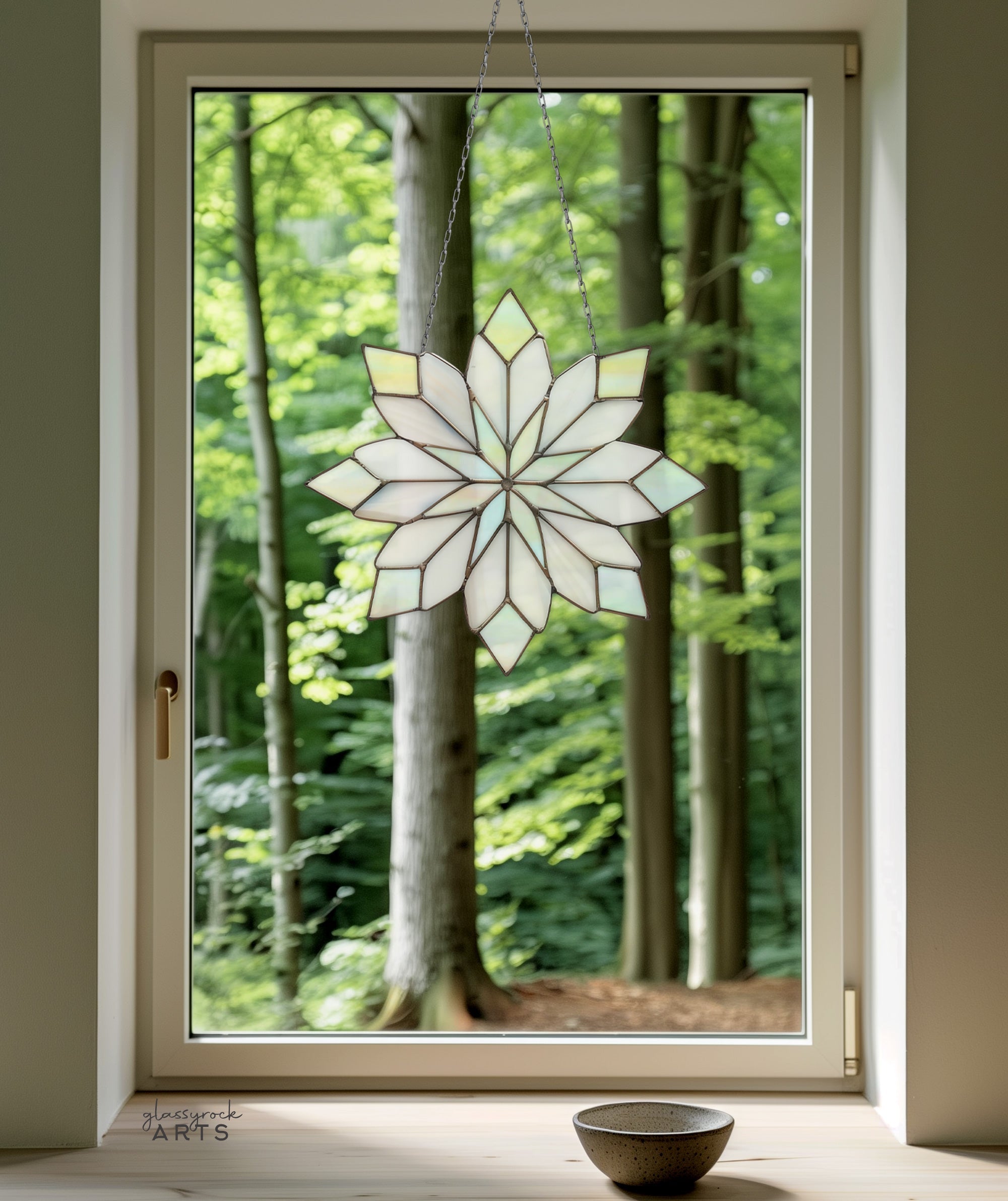 Snowflakes Stained Glass Pattern Pack of 6