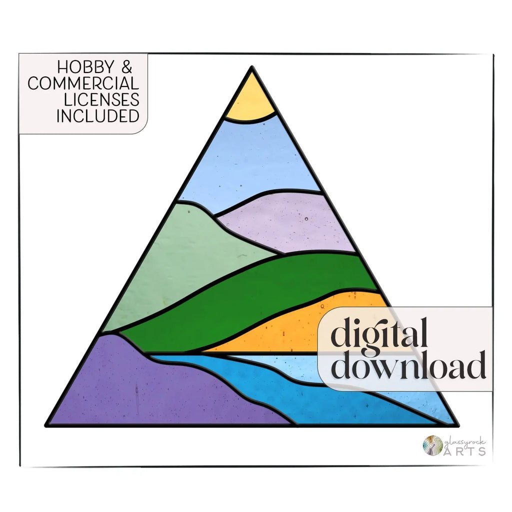Boho Landscape Triangle Stained Glass Pattern