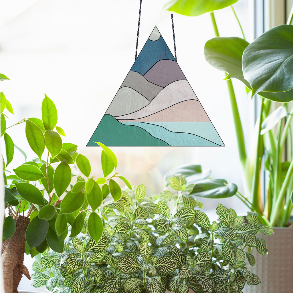 Boho Landscape Triangle Stained Glass Pattern