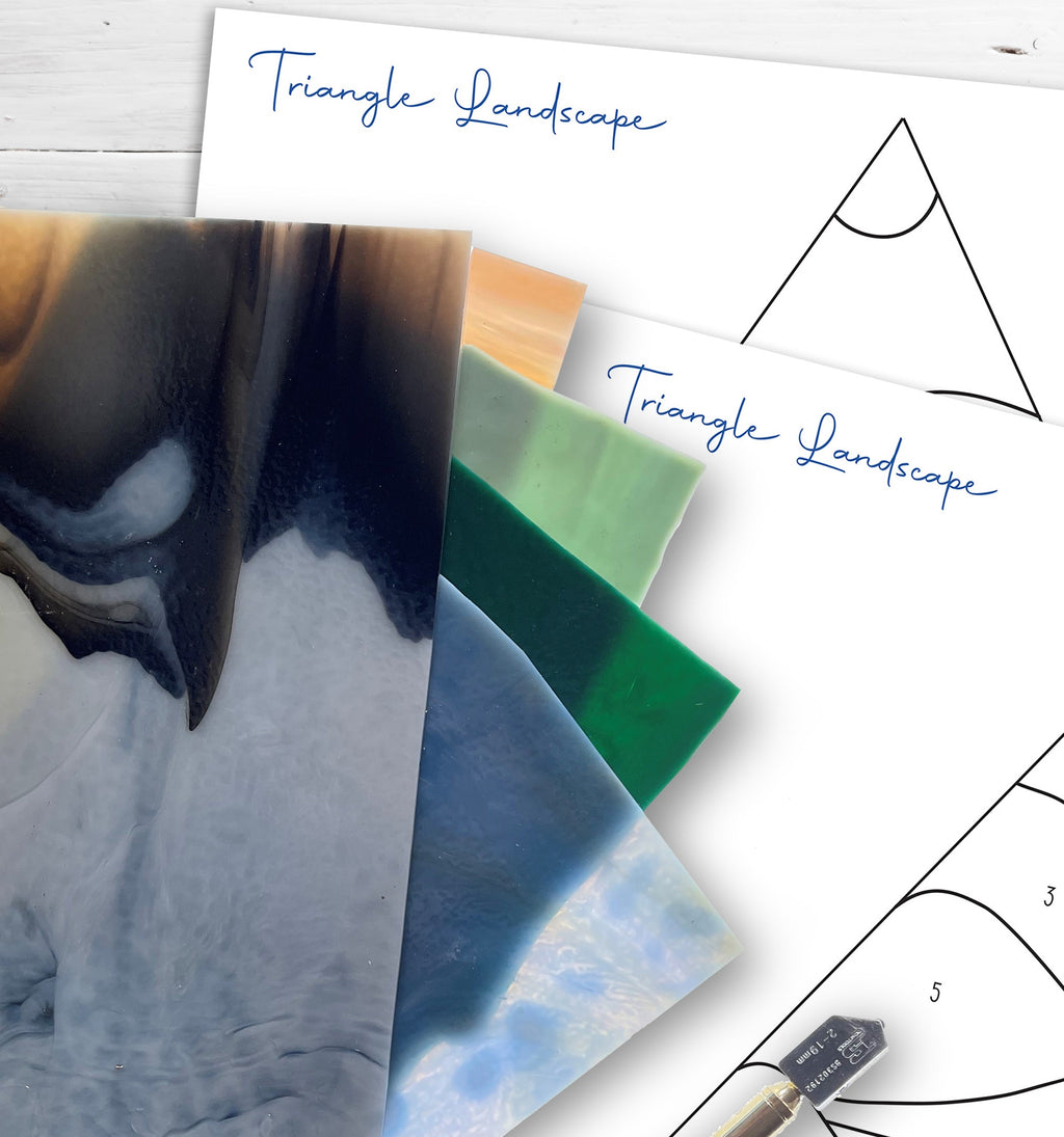 Boho Landscape Triangle Stained Glass Pattern