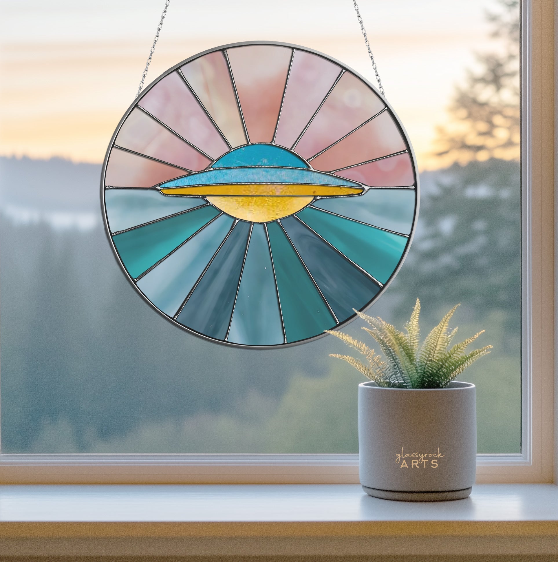 UFO Round Stained Glass Pattern