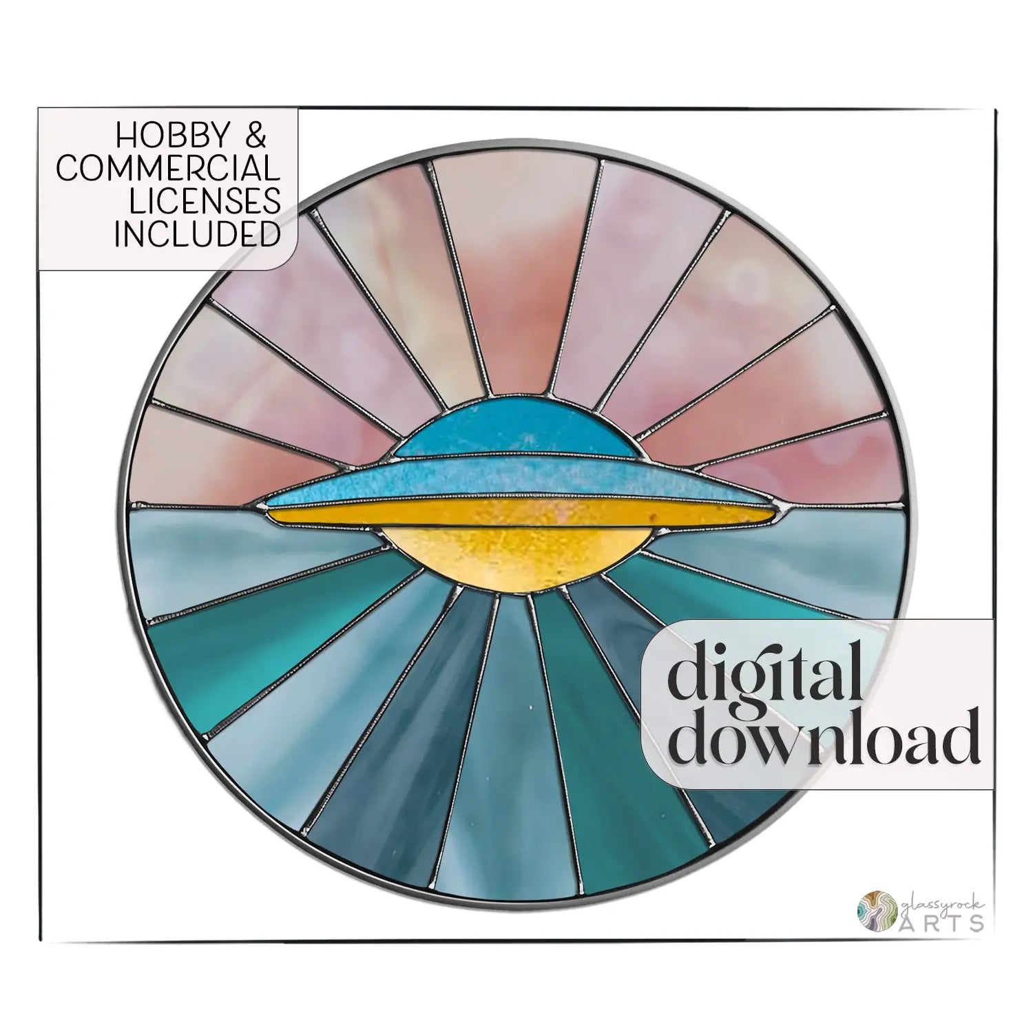 UFO Round Stained Glass Pattern