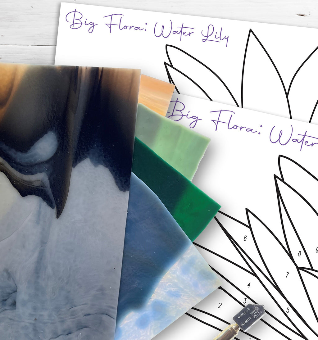 Big Flora Giant Stained Glass Water Lily Pattern PDF & PNG